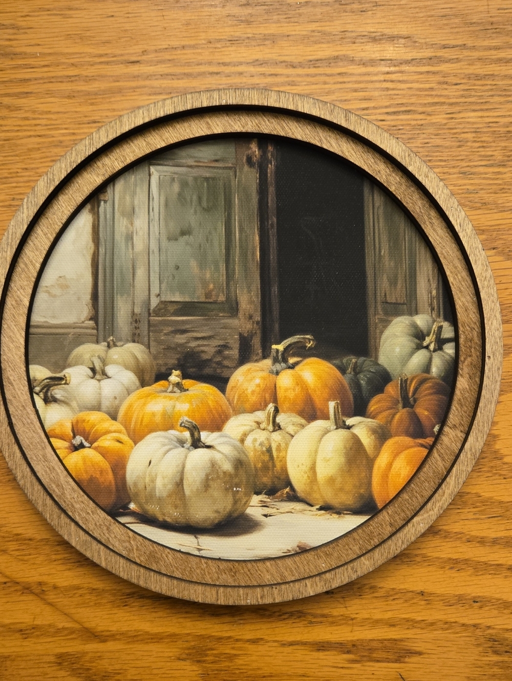 NWT Autumn Pumpkin Round Wall Art